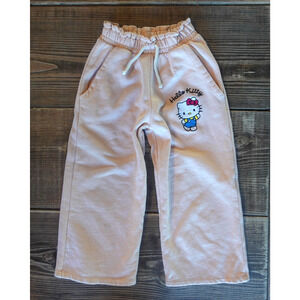 Zara Sweatpants Girls 5 Pink Hello Kitty Graphic Jogger Pull On Play Pants